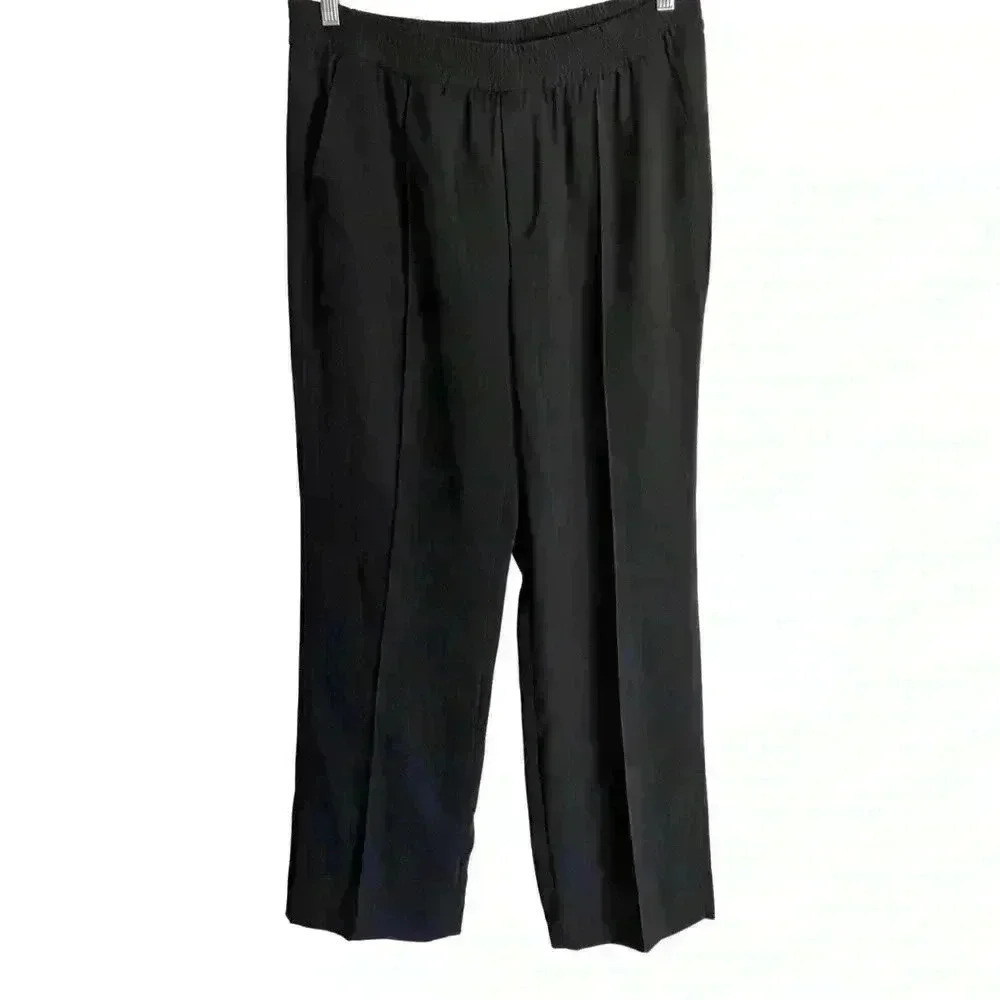 Zara High Waisted Wide Leg Pleated Trouser Pants Slacks Navy